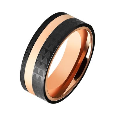 Partnerring AKZENT "Zdravko, hautverträglich" Gr. 60, rosa (roségoldfarbig), Fingerringe, Herren, 60, Edelstahl