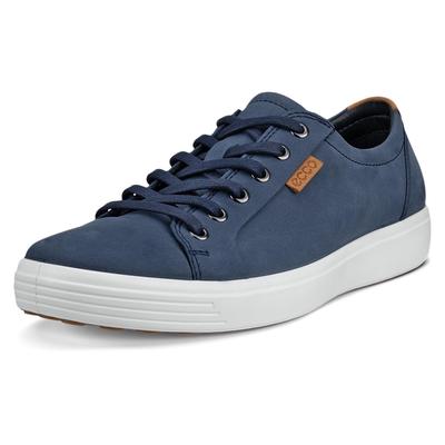 Sneaker ECCO "ECCO Soft 7M", Herren, Gr. 44, blau (marine), Nubukleder, Schuhe Sneaker, Freizeitschuh, Halbschuh, Schnürschuh mit Ecco Markenlabel