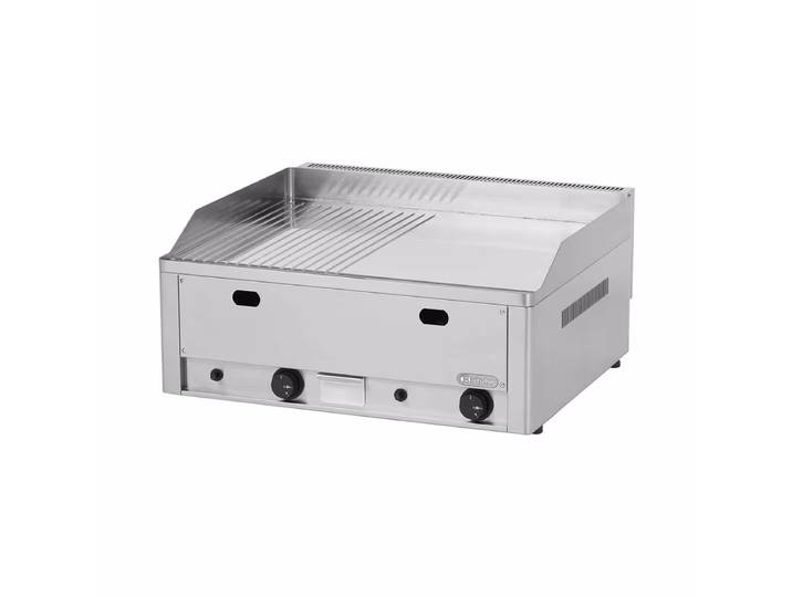 Bartscher Gas-Griddleplatte 650, Chrom, 1/2-1/2 mit Flüssiggasanschluss – Gastro Grill/Griddleplatte – edelstahl