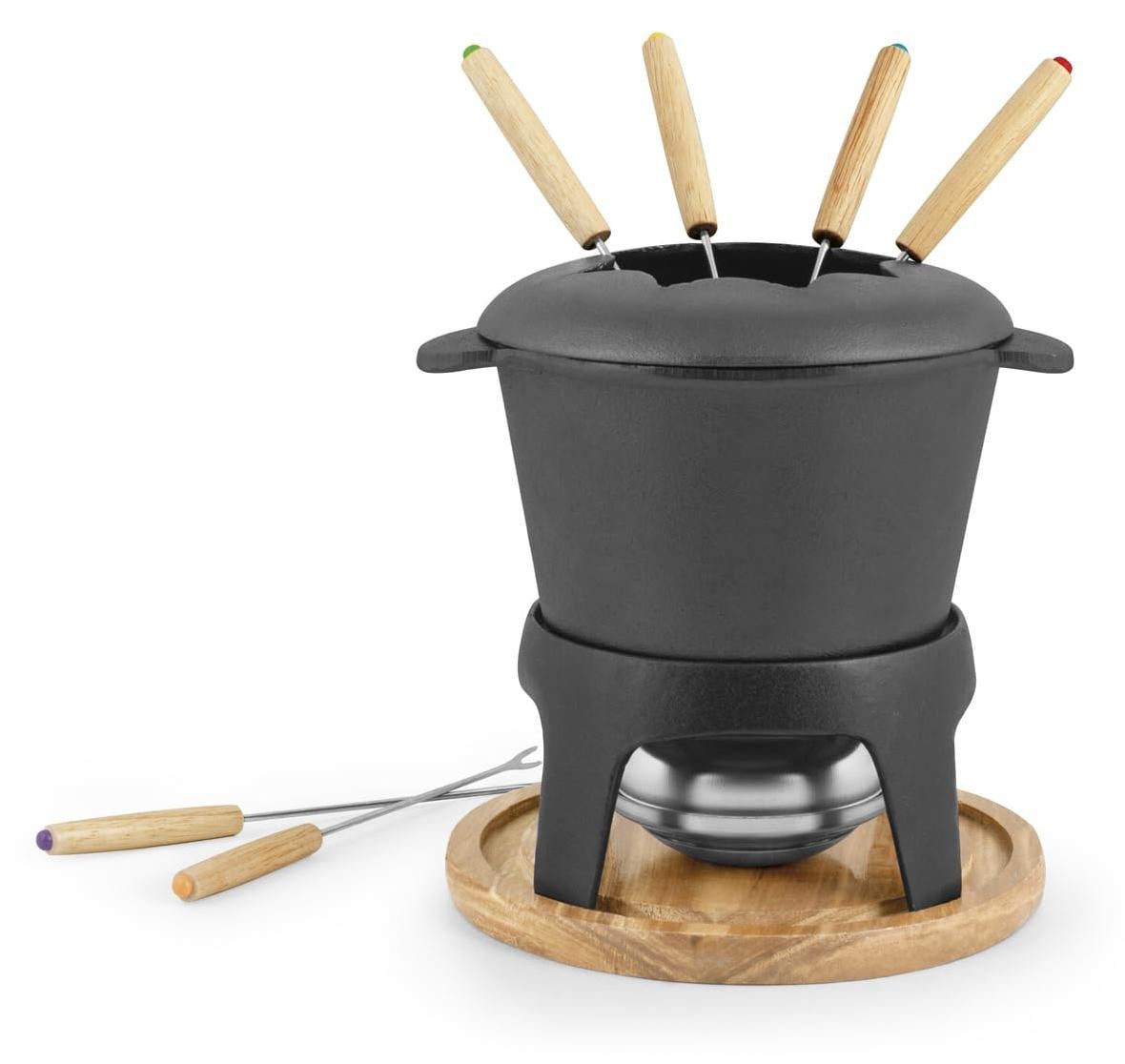 Dripio Fondue-set, 11-delig, geëmailleerd gietijzer, zwart