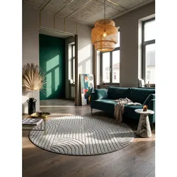 Flachgewebe-Teppich Hoch-Tief-Bögen Silber 160x160 cm Hoch-Tief Bögen