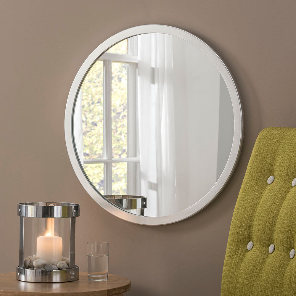 Zipcode Design Tabatha Round Wall Mirror Bright Silver 80cm H x 80cm W