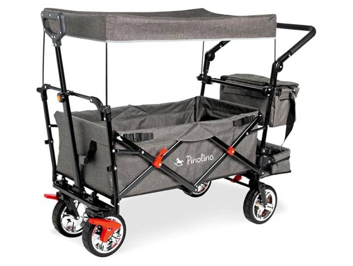 Klappbollerwagen 'AddPlus' mit Bremse, grau meliert