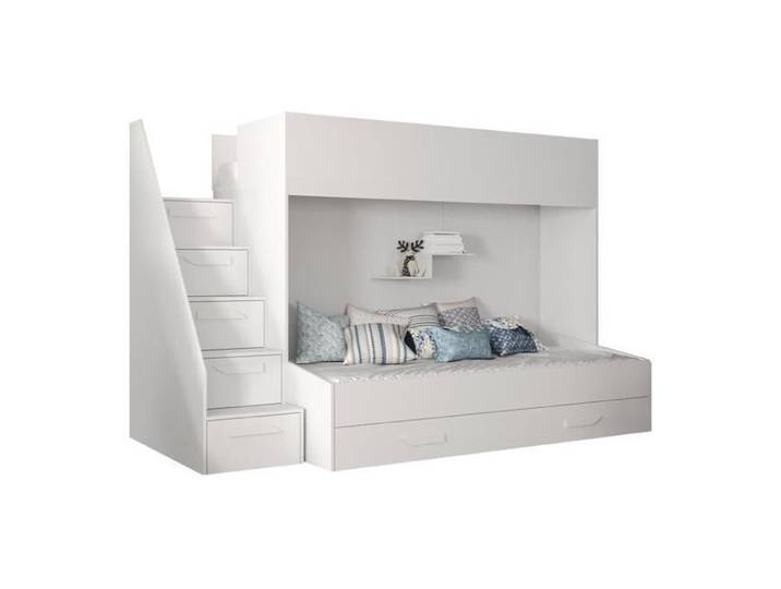 Lit superposés pour chambre enfant - Lit superposé Hartford 356 477465 - Blanc - 247x95x167cm