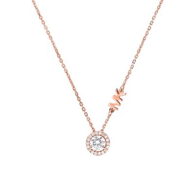 Kette mit Anhänger MICHAEL KORS "Schmuck Geschenk Silber 925 Halsschmuck PREMIUM", rosa (roségoldfarben, kristallweiß), Halsketten, Damen, Silber 925 (Sterlingsilber), L: 46, mit Zirkonia (synth.)