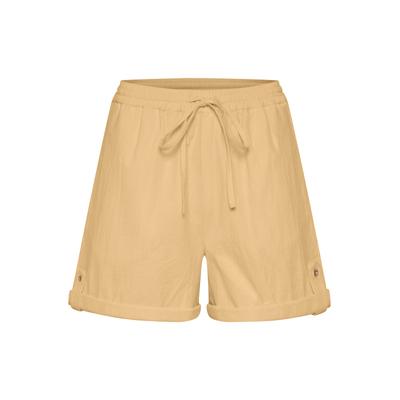 Shorts SAINT TROPEZ "Damen Shorts ZalindaSZ", Damen, Gr. M, N-Gr, beige (croissant), Obermaterial: 100% Baumwolle CO., Hosen Shorts