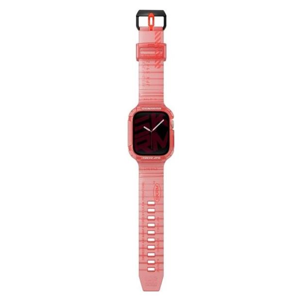 Skinarma Band+Case Saido 2in1 Apple Watch 45/44mm red (Edelstahl, Kunststoff, Silikon) (SK-WS-SAIDO-RED45)