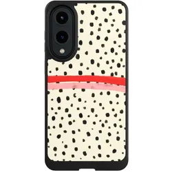 Nivocase Hülle für Samsung Galaxy S25 Edge Handyhülle NIVOcore Case Schwarz Kunst Punkte Streifen (Samsung Galaxy S25 Edge), Smartphone Hülle, Schwarz