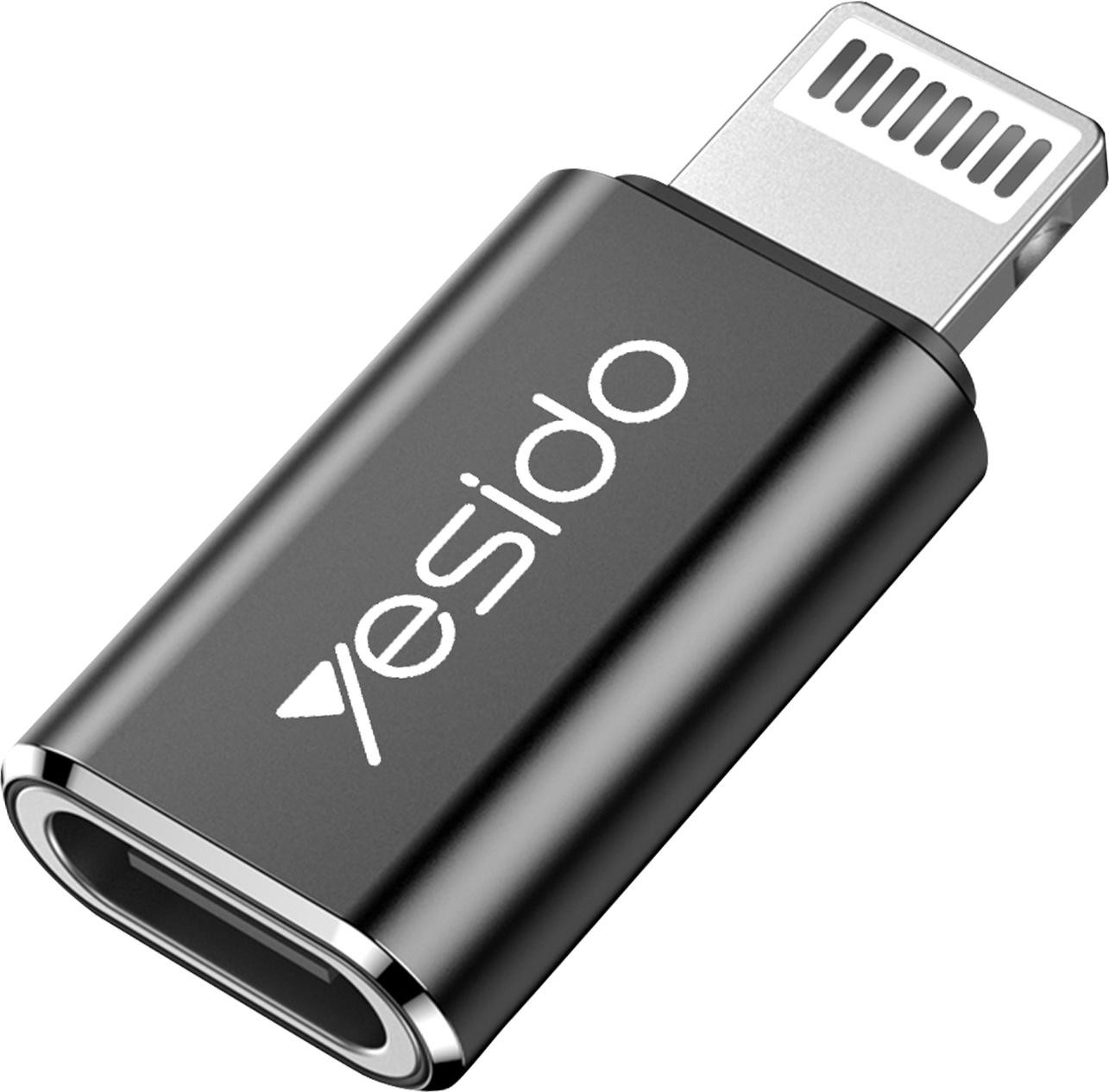 Yes I Do USB-C naar Lightning adapter voor iPhone en iPad, zwart/zilver