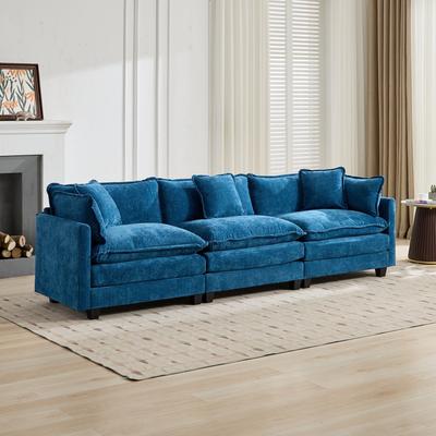 Kodotan sofa Cloud Sofa 3 Seats (Ottoman is not included), Comfy Double Layer Upholstered Seat Cushion, Breathable Chenille Fabric