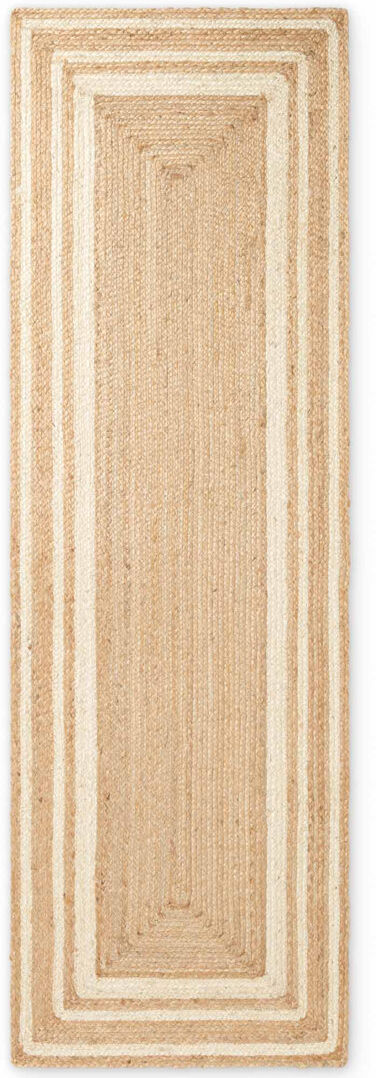 Hanse Home Jute Rug Jutta Robust & Durable, Natural Rug with Border for Living room, Bedroom, Dining room, Bedroom, Hallway Gold 80cm W X 250cm L