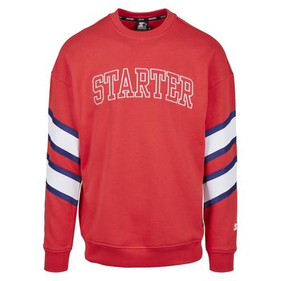 Rundhalspullover STARTER BLACK LABEL "Starter Black Label Herren Starter Team Front Crew", Herren, Gr. S, rot (starter rot), 65% Baumwolle, 35% Polyester, mehrfarbig, loose fit, Rundhals, Pullover Rundhalspullover