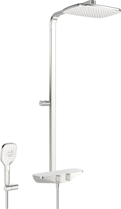 Hansaemotion Brause-Thermostat 5865017182 AP,3-strahlig, Sicherheitsglas, chrom/weiss