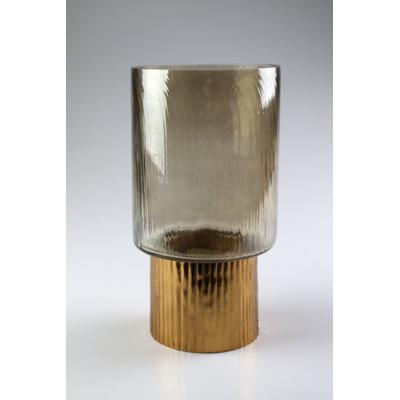 Kerzenhalter AM DESIGN "aus Metall", gold, B:18cm H:29cm, Eisen, Glas, Kerzenhalter, Kerzenhalter, BxH: 18x29 cm