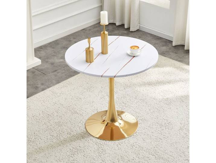 Table à manger - SOGEU - Tulipe 80 cm - Ronde - Pied métal - Diamètre 80 cm