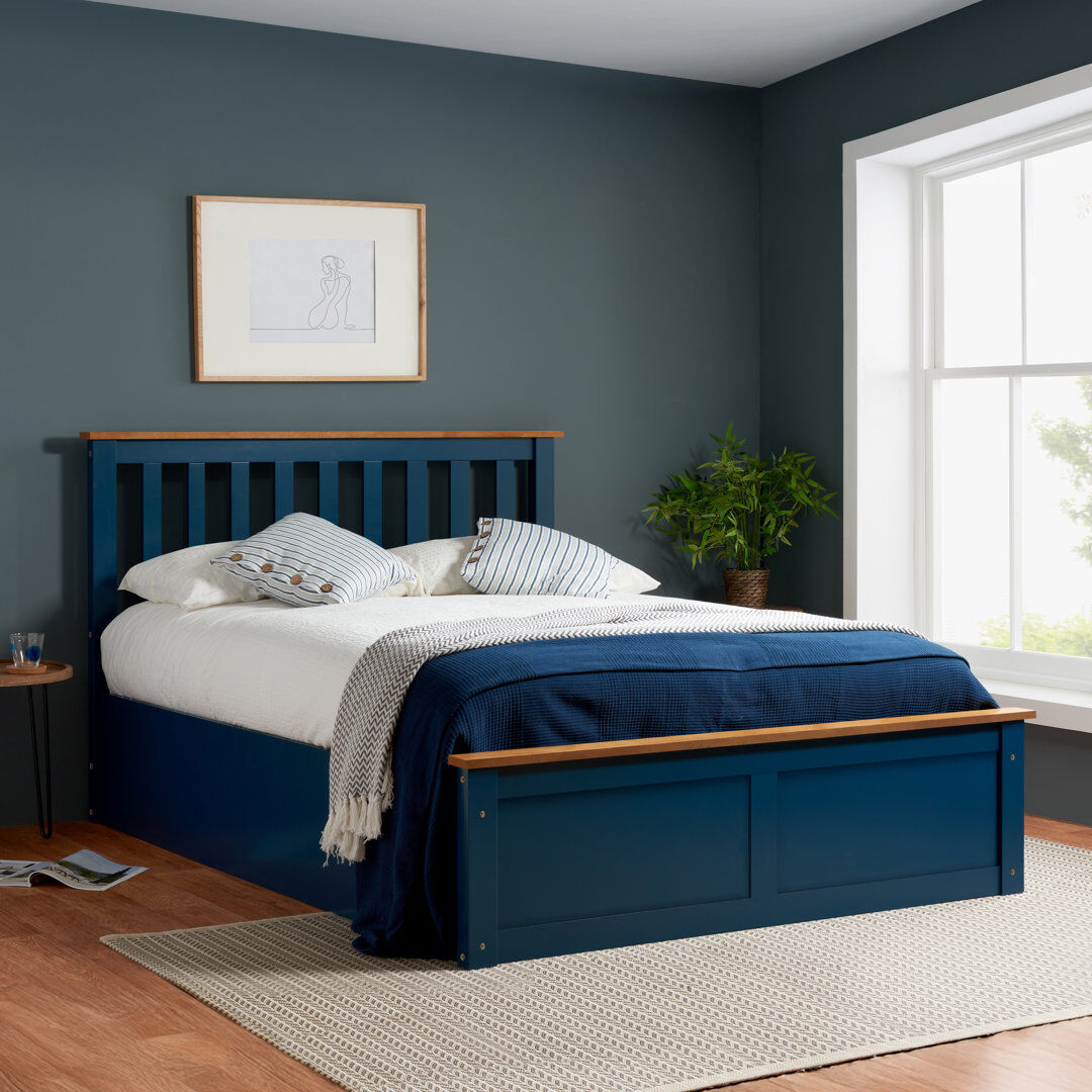 Brambly Cottage Ottoman Storage Bed With Sprung Mattress Navy Small Double (4')