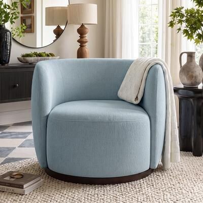 Housely Modern Upholstered Swivel Barrel Accent Chair Single