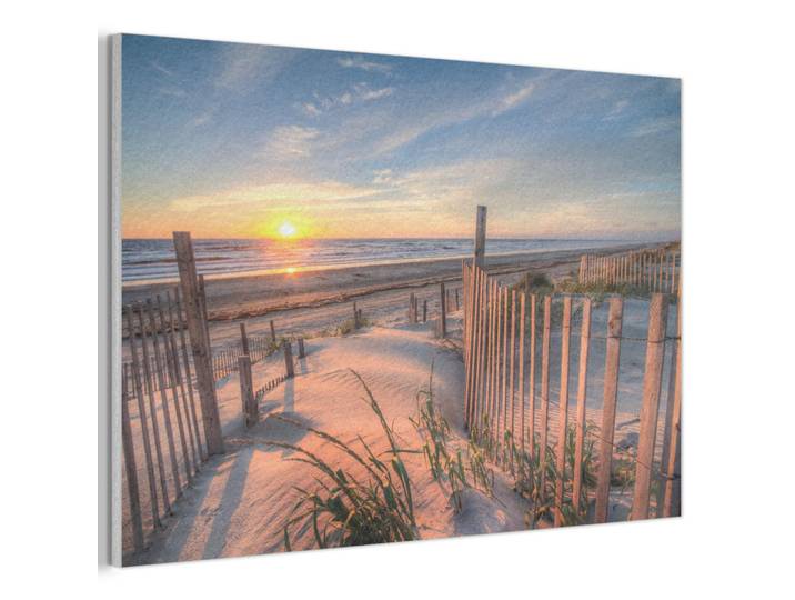 MuchoWow Akustikbild - Strand - Meer - Düne - Sonnenuntergang - Landschaft - 90x60, Beige, Kunststoff, Rechteckig, 90x60x0.9 cm, Wandverkleidung, Akustikpaneele