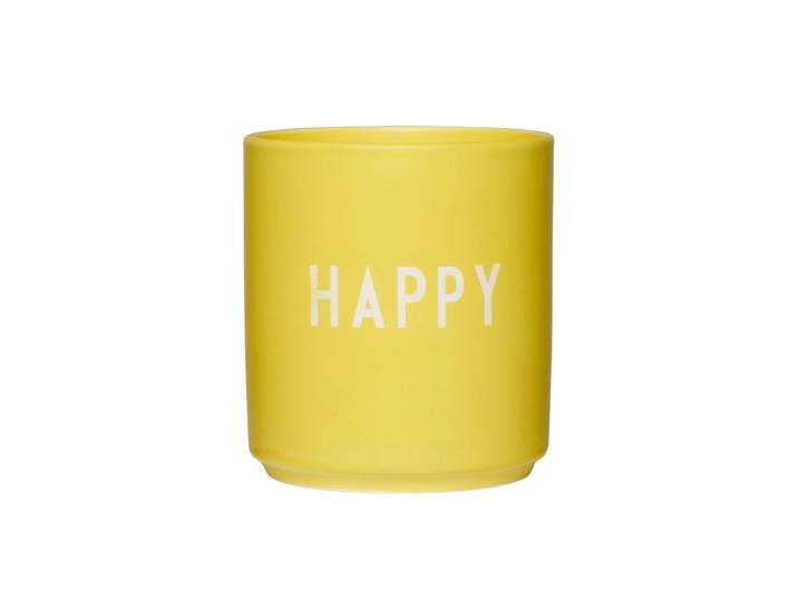 Design Letters - AJ Favourite Porzellan Becher, Happy / yellow