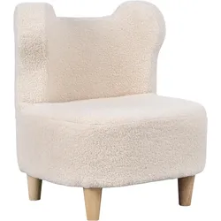 KINDERSESSEL Teddyfleece-Optik Bärenform Beige