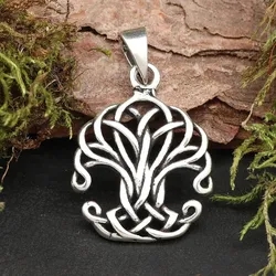 Drachensilber Lebensbaum Kettenanhänger Kelten Knoten Silber 925/000 - Silber