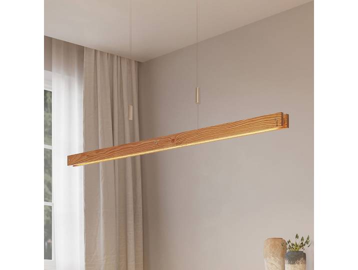 Alimara LED Pendelleuchte L138 Wood - Lindby - Wohnzimmer - Modern - Holz - Einflammig