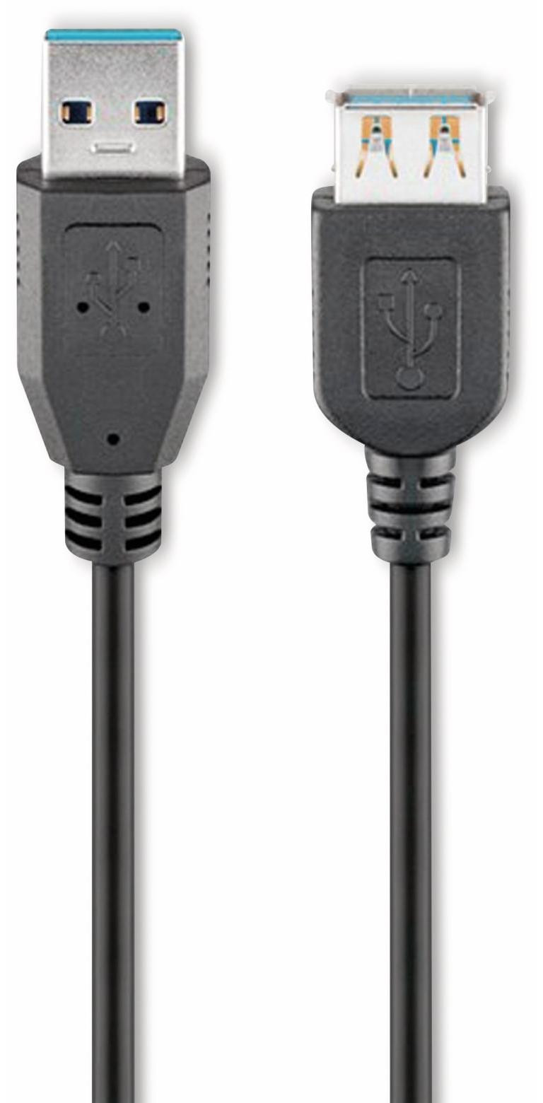 Goobay USB 3.0 SuperSpeed verlengkabel Type A naar Type A, zwart, 5 meter
