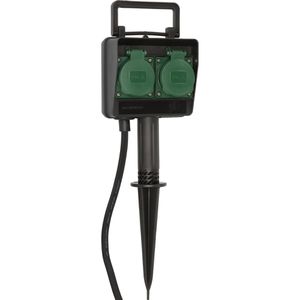 Brennenstuhl Gartensteckdose 1154430, mit Erdspieß, 2-fach, 1,4 m Kabel