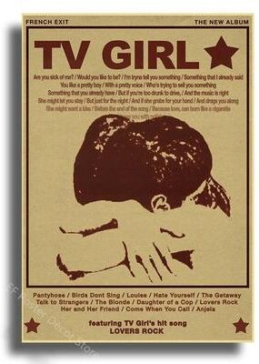 Inspire Select Vintage Music Album Poster Print Retro Aesthetic Wall Art (Mitski, TV Girl, Tame Impala Style) 23 a4