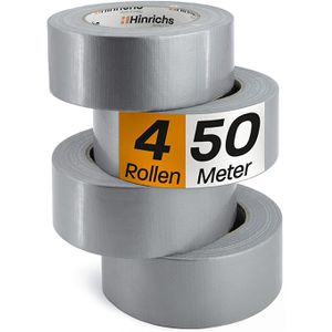 Hinrichs Gewebeband 946, Universal, silber, 50mm x 50m, 4 Stück