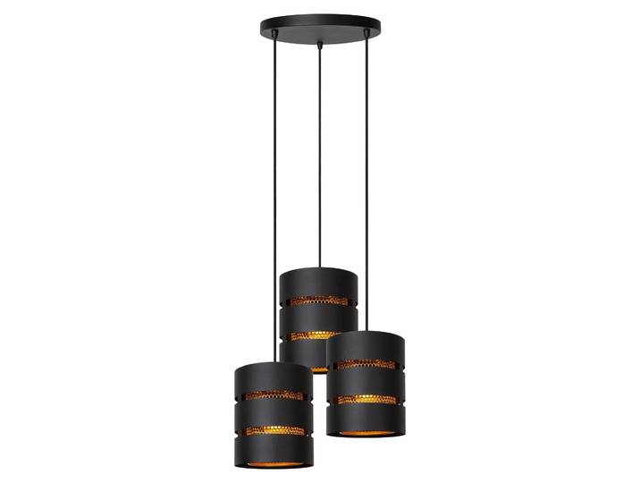 Suspension ROSAS noire 3xE27x40W en métal\, dimensions : 165x43x43 cm\, IP20\, Lucide