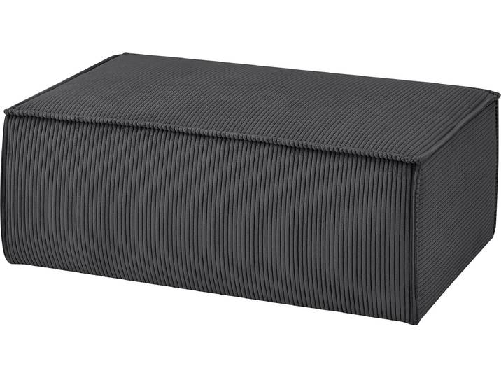 Hocker GOODPRODUCT SHERWOOD Samtvelours Polsterhocker , grau (anthrazit), B:102cm H:42cm T:69cm, 100% Polyester, Hocker, Hocker, passend zur Polster-Serie SHERWOOD