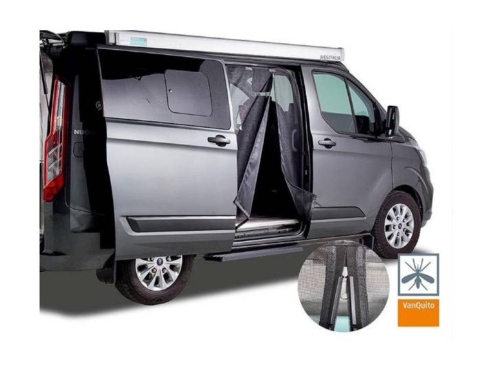 Moskitonetz Van Quito Schiebetür Magnet rechts Ford Nugget/Custom , schwarz, Schädlingsschutznetze, Moskitonetz