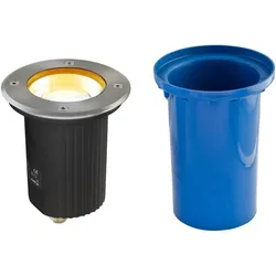 Dimmbarer LED Runder schwenkbarer Bodeneinbaustrahler parkplatztauglich überfahrbar IP67 5W 3000K 450lm EVN
