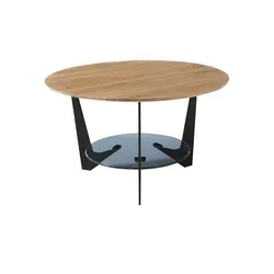 Höffner Home Couchtisch  Malo , schwarz , Maße (cm): H: 40  Ø: 70