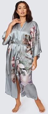 KIM + ONO Kuren Silk Kimono Robe - Long, Plus Size   KIM+ONO - mineral / plus size