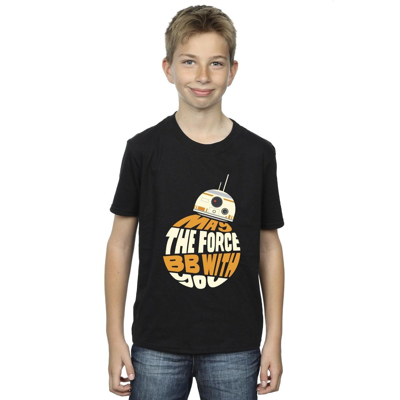 Star Wars Jongens May The Force BB8 T-Shirt (Zwart)