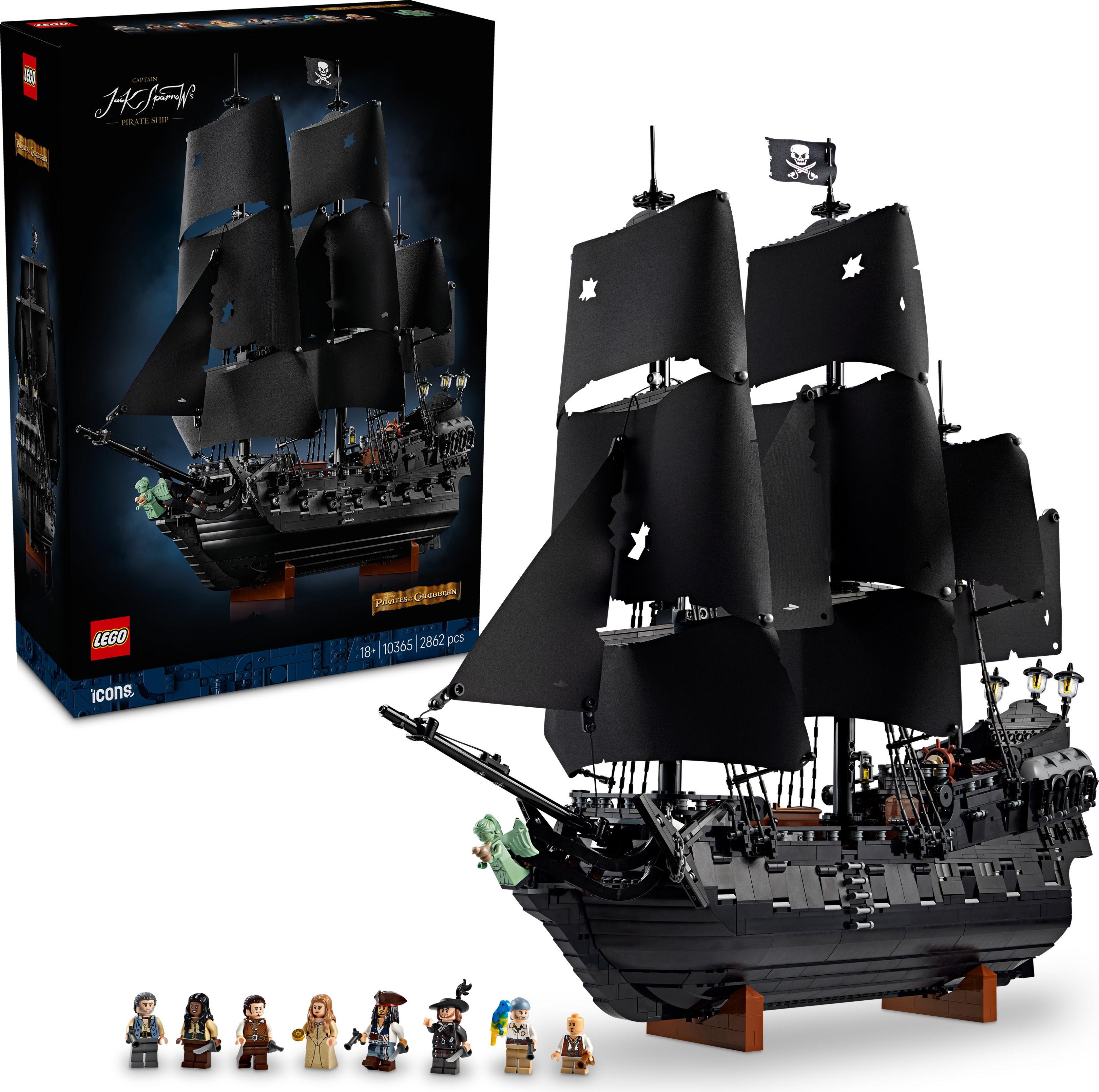 LEGO Icons Captain Jack Sparrows Piratenschiff - Bauset für Erwachsene - Schiffsmodell mit Kajüte, 16 Kanonen und 8 Minifiguren inkl. Will Turner - Geschenk für Fluch der Karibik Fans - 10365