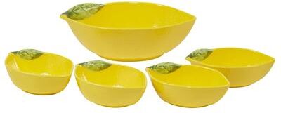 Certified International 3-D Lemon 5-piece Melamine Serving Bowl Set