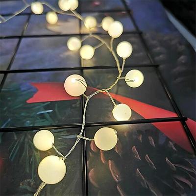 3m 100 LED batteriebetriebene Märchenballlichter wasserdichte Außenball-Lichterkette Girlanden für Baum Garten Feston Dekoration