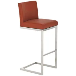 TPFLiving Barhocker Paragon Gestell Edelstahl Kunstleder Weiß