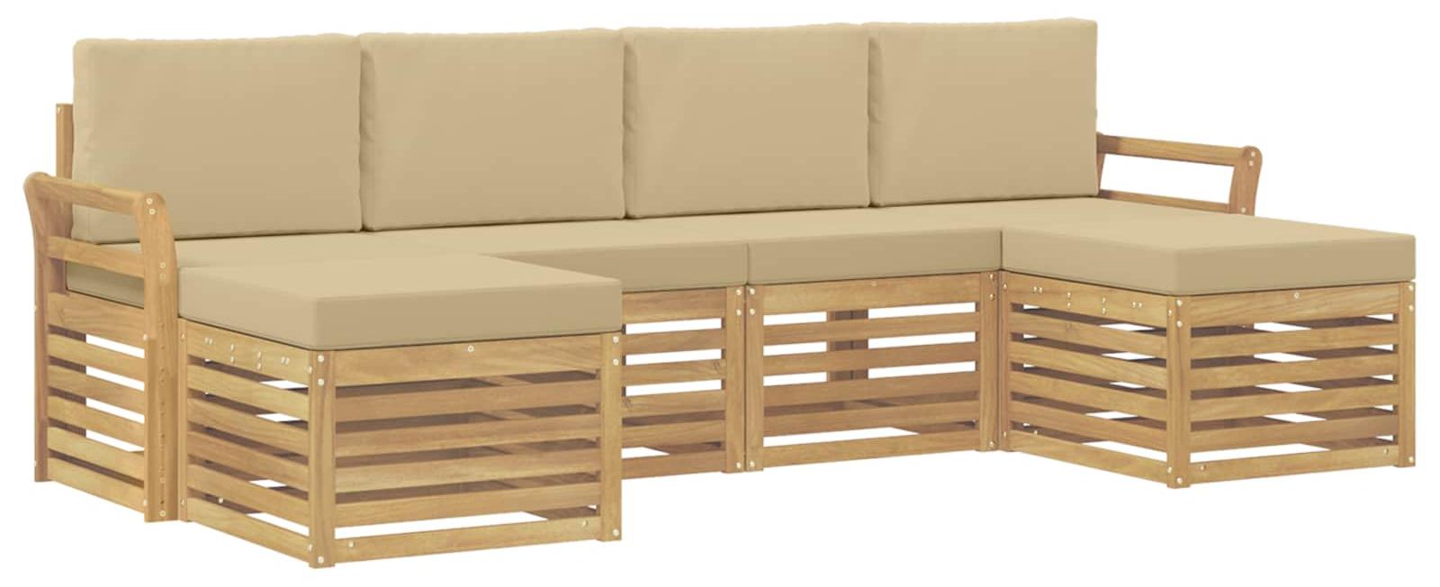Garnitur aus 6 Outdoor-Sofas, Farbe Beige, Material: Polyester