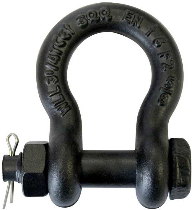 Riggatec Schäkel Mit Mutter Und Splint, Matt Schwarz, 3/8“ 1 T