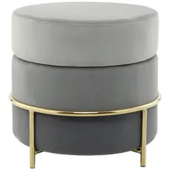 HOCKER Hocker mit Samt-Bezug in Grau