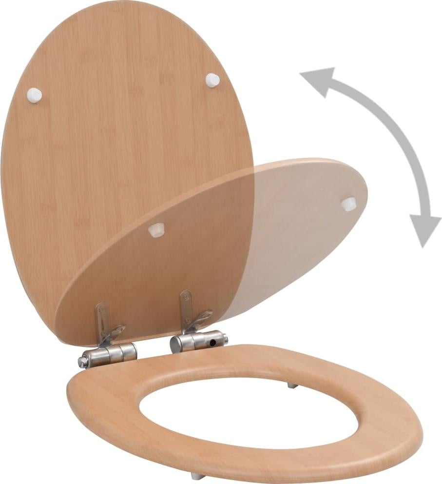 vidaXL Toiletzitting met zachte sluiting, MDF, bambusdesign