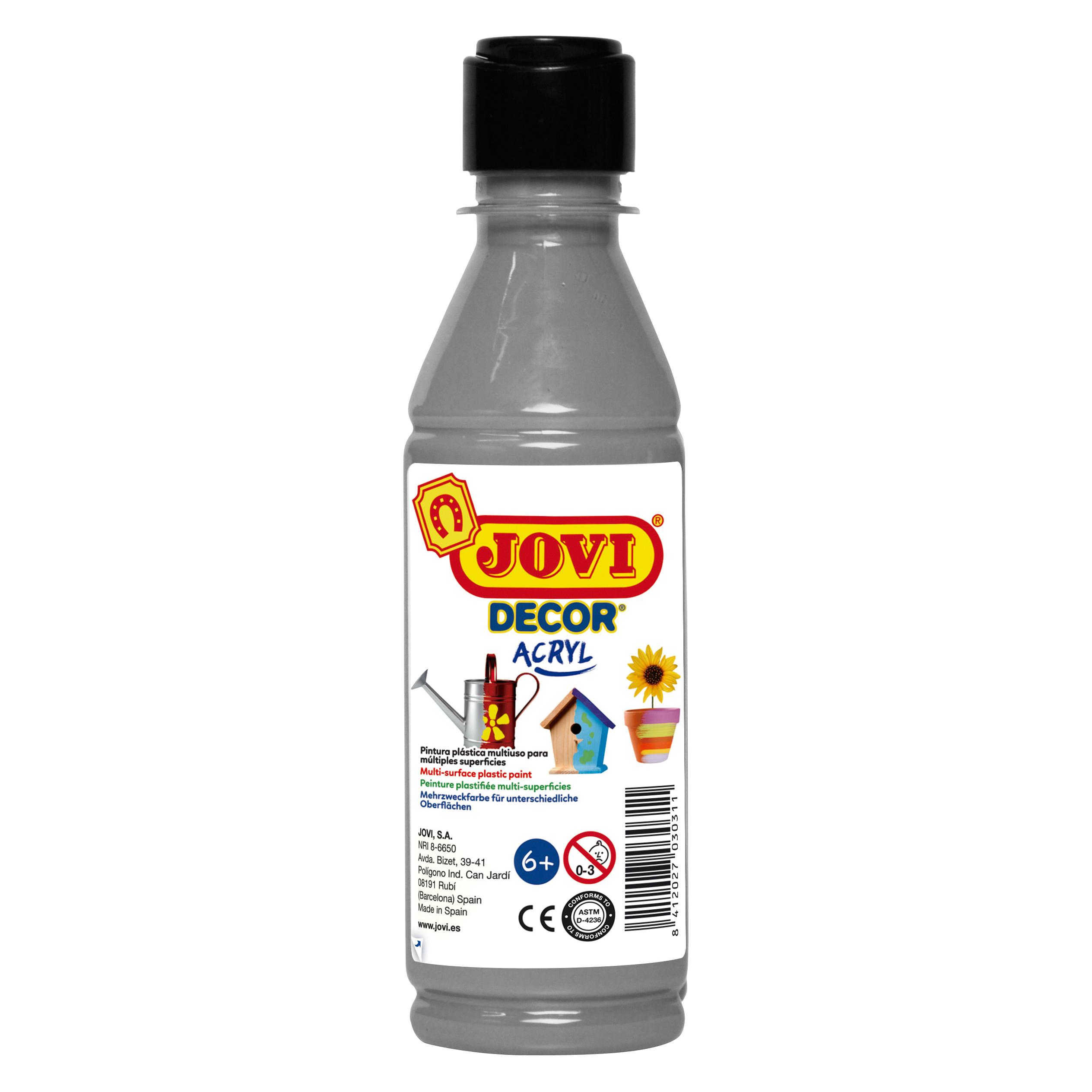 Jovi Decor Acrylfarbe silber, 250 ml Flasche (250 ml) (68037-JV)
