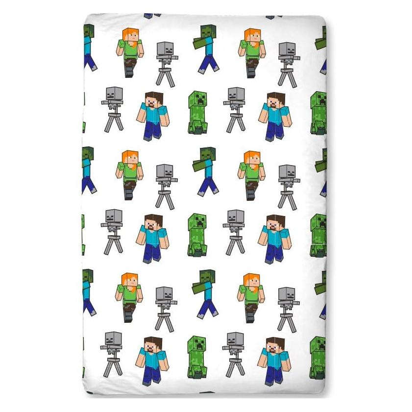Halantex Minecraft Drap-housse 90 x 200 x 25 cm (HTEX-MNC-281SH)