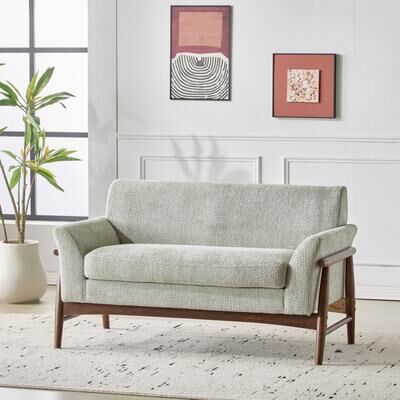 Mokena Modern Fabric Loveseat with Track Arms by Christopher Knight Home