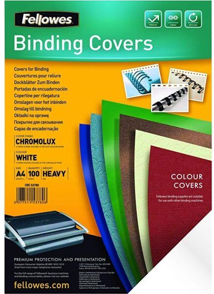 Fellowes Binding Covers A4, Hvid