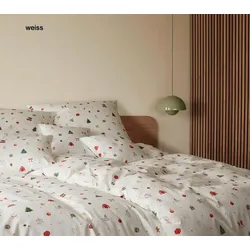 Elegante Mako-Satin Bettwäsche Christmas Treats - 135x200 cm + 40x80 cm	weiss